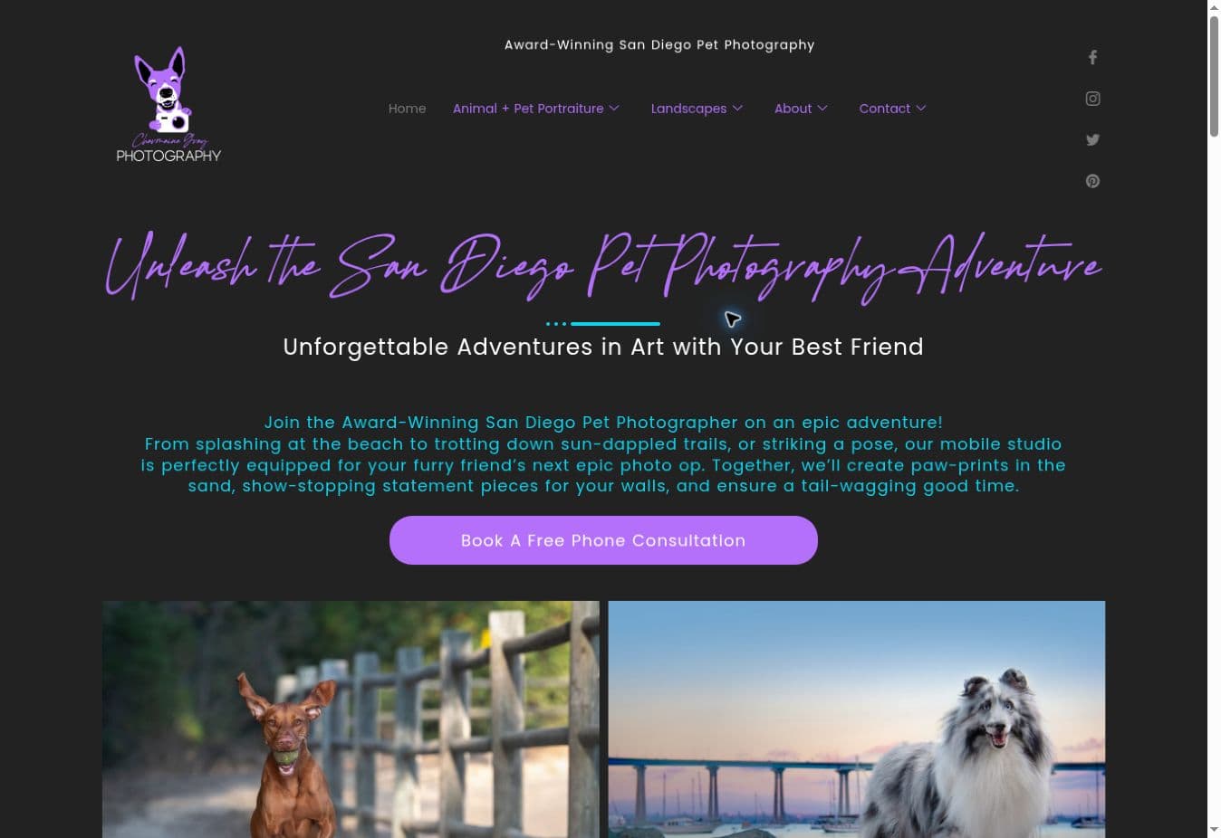 Charmaine Gray Photography website homepage
